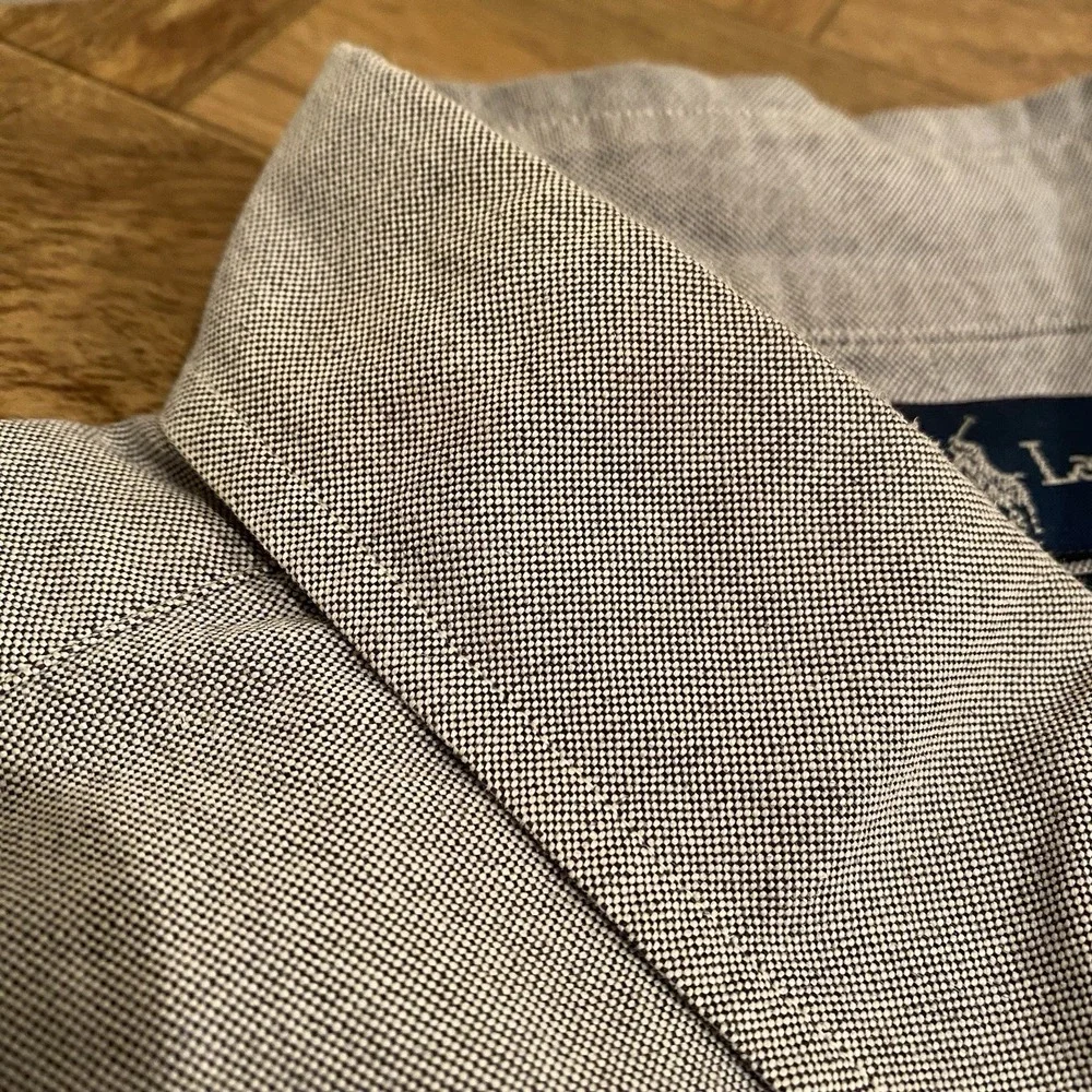 Polo Ralph Lauren Mens 16.5 34 35 Oxford Button‎ Down Classic Fit Flesh Pony